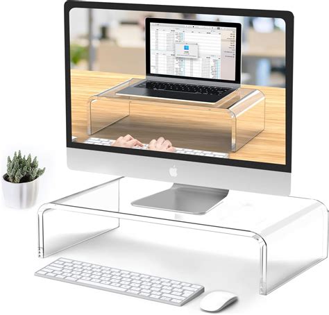 Amazon Goldorcle Acrylic Monitor Stand Riser Clear Computer