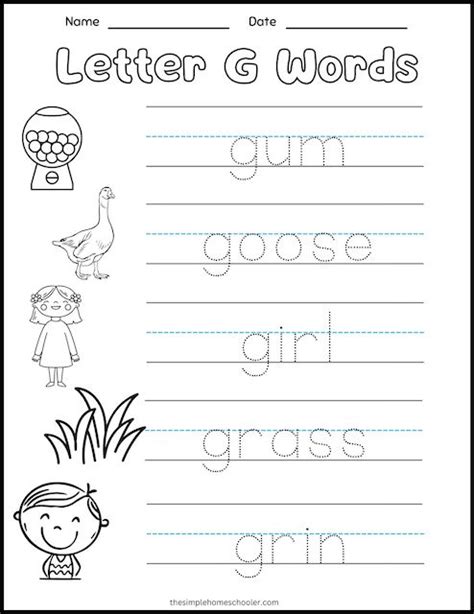 15 Letter G Worksheets Free And Printable The Simple Homeschooler