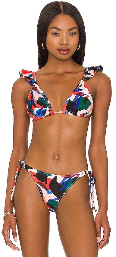 Patbo Protea Ruffle String Bikini Top Shopstyle Swimwear