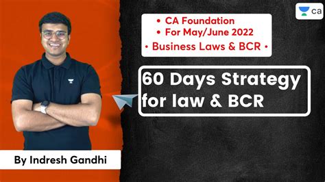 60 Days Strategy For Law BCR CA Foundation Pro Indresh Gandhi