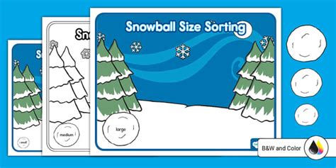 Snowball Size Sorting Activity Mats Hecho Por Educadores