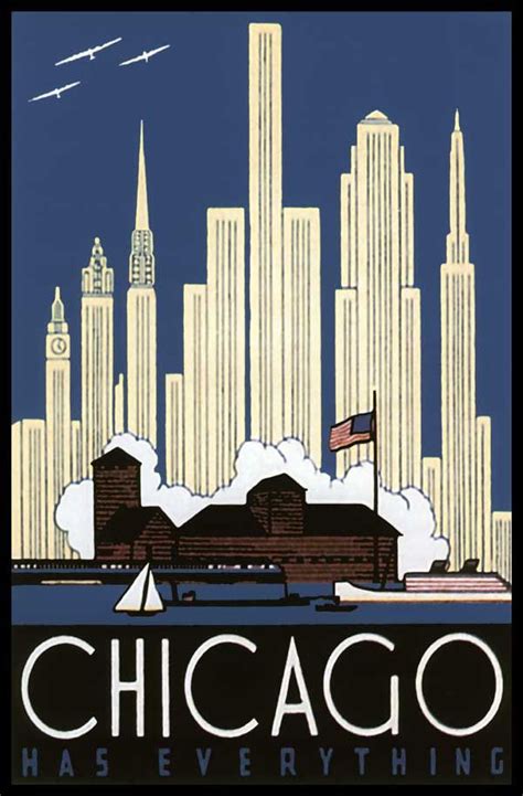 Chicago Travel Poster Chicago Poster Travel Posters Travel Postcard