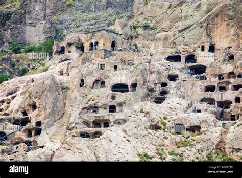 Scenic View Of Vardzia Caves Complex In Georgia Historic Heritage In