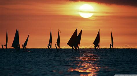 Fond d écran lumière du soleil bateau à voile le coucher du soleil