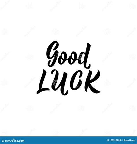 Good Luck Lettering Modern Calligraphy Vector Illustration Stock