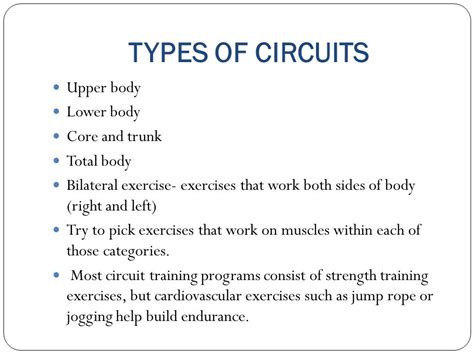 Circuit Training Exercises Cardiovascular Endurance Circuit Diagram