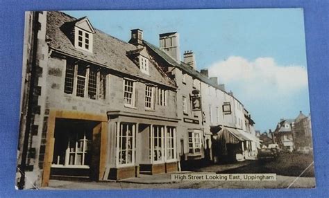 Vintage Postcard High Street Looking East Uppingham Rutland B1b Europe United Kingdom