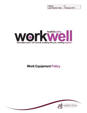 Fillable Online HS21 Work Equipment Policy Doc Fax Email Print