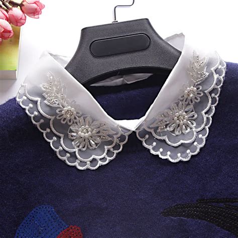 Women Girls Faux Fake Lapel Shirt Collar Detachable Necklace Removable