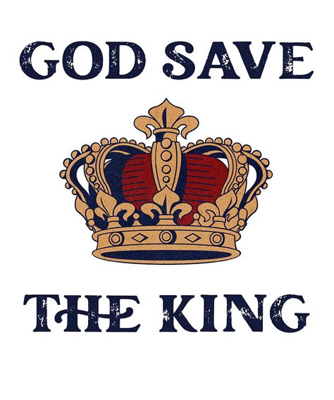 King Charles Iii God Save The King Vintage Crown T Digital Art By