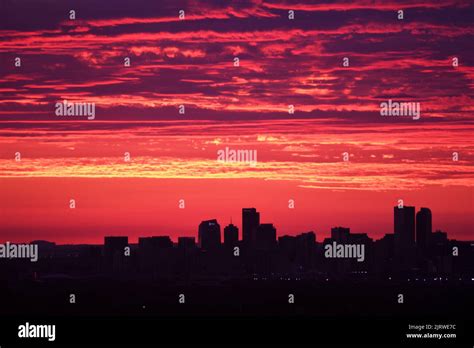 Denver, CO skyline at sunrise Stock Photo - Alamy