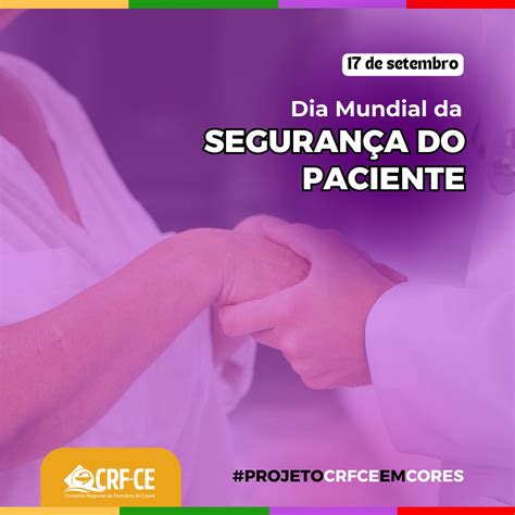 Calend Rio De Setembro Dia Mundial Da Seguran A Do Paciente Crf Ce