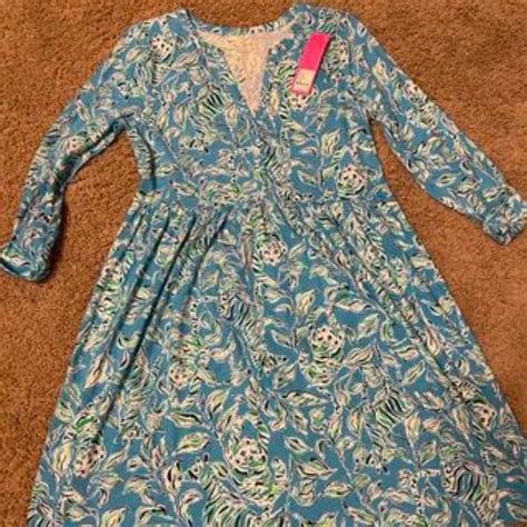 Lilly Pulitzer Dresses Nwt Loran Turquoise Oasis Otta Line Dress Lilly Pulitzer Size Small