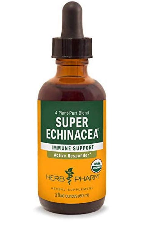 Herb Pharm Certified Organic Super Echinacea Liquid Extract Drops For Active Immune System