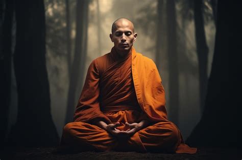 Premium Photo | Illustration of Buddhist monk in deep meditation