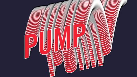 The Word Pump Written In Red And White On A Dark Background With An