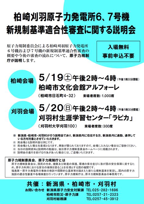 柏崎刈羽原子力発電所6、7号機の新規制基準適合性審査に関する説明会 新潟県内のニュース