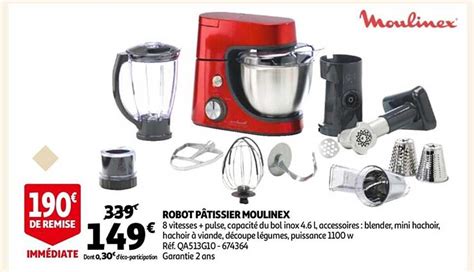 Promo Robot Pâtissier Moulinex chez Auchan iCatalogue fr