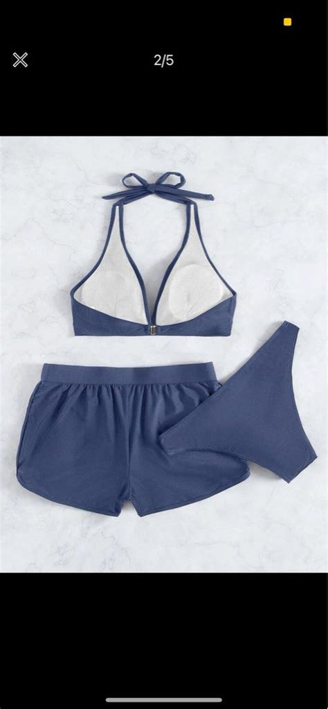 Dusty Blue Bikini Set Women S Fashion Swimwear Bikinis Swimsuits On Carousell