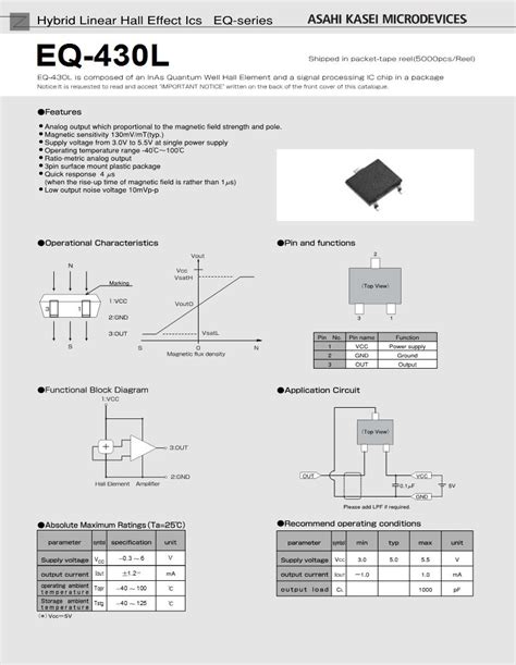 Asahi Kasei Microdevices Sensors Datasheets Mouser