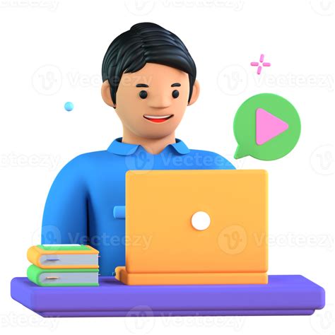 3d Illustration Watching Visual Learning 47235446 Png