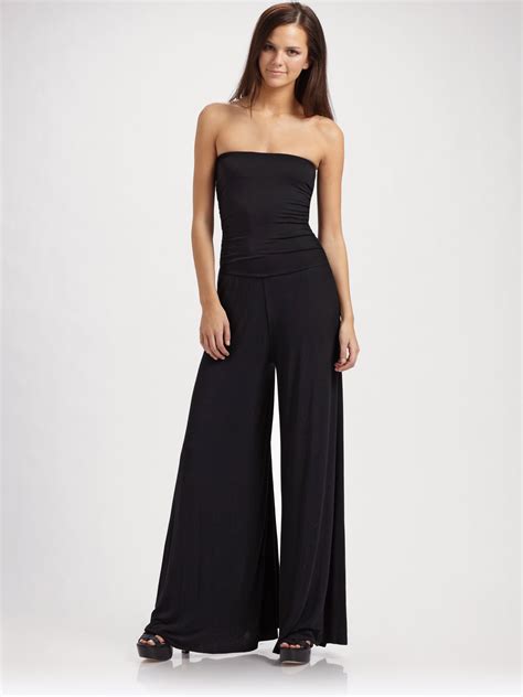 Rachel Pally Strapless Knit Jumpsuit In Black Lyst