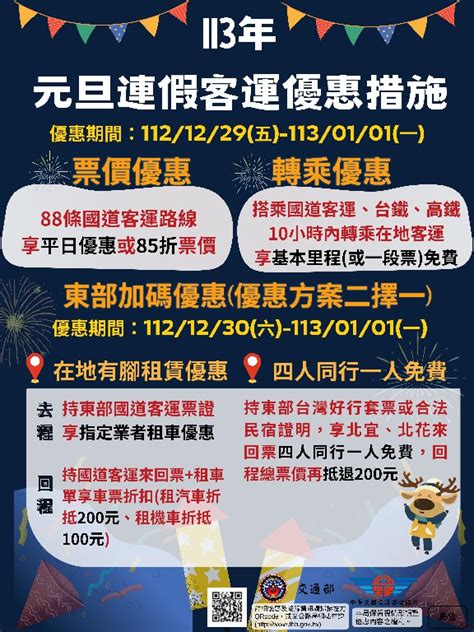 元旦連假搭客運全台85折優惠 遊東部4人同行1人免費 蕃新聞