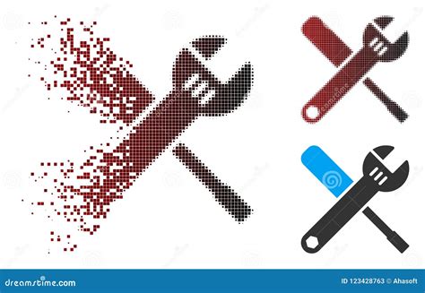 Decomposed Pixel Halftone Tools Icon Stock Vector Illustration Of