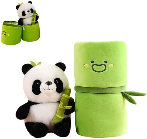 Vishufashion Cute Panda Plush Pillow Panda In Bamboo Plush