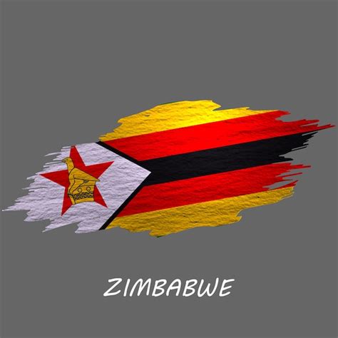 Premium Vector Grunge Styled Flag Of Zimbabwe Brush Stroke Background