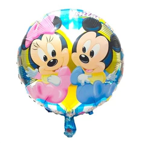 Pack X Globos Metaliz De Mickey Y Minnie Bebe De Pulg Mercadolibre