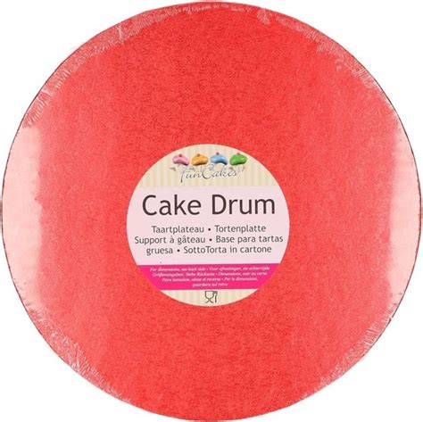 Funcakes Cake Drum Rond Cm Rood Bol