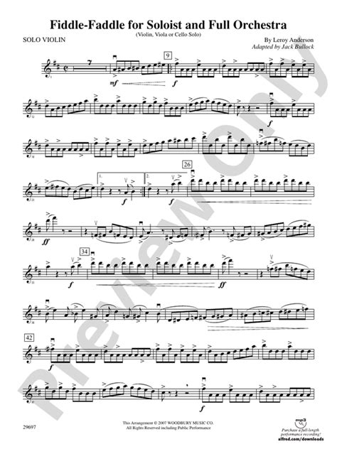 Fiddle-Faddle for Soloist and Full Orchestra: Solo Violin: Solo Violin Part - Digital Sheet ...