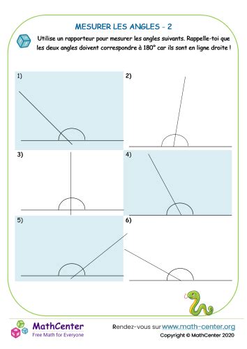 Mesurer Les Angles Fiches De Travail Math Center