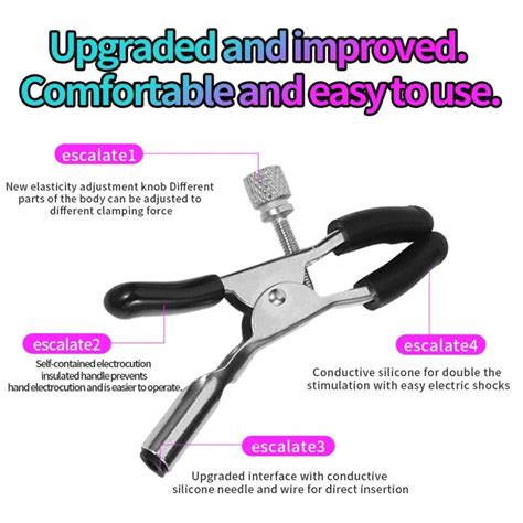 Electro E Stim Shock Pussy Clit Nipple Clamps Breast Stimulation Clips