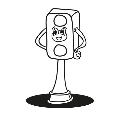 Traffic Lights Outlined Vector Cartoon Coloring Pages 4567086 Vector Art At Vecteezy