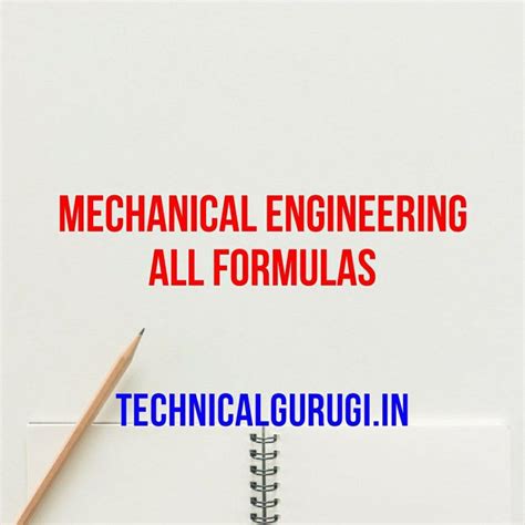 Mechanical Engineering All Formulas - HUNT4EDU