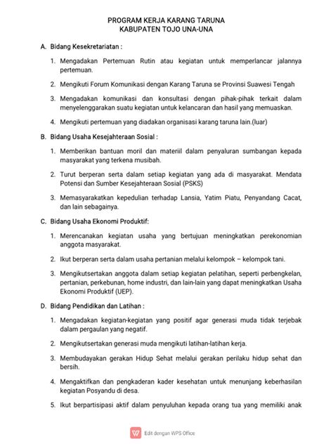 Draft Program Kerja Karang Taruna Pdf