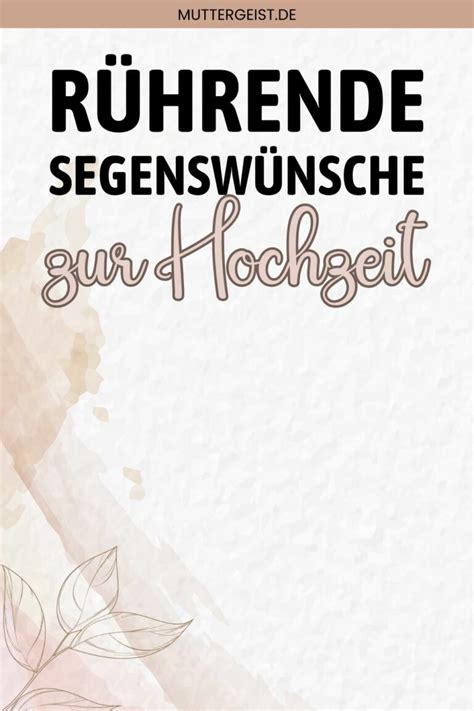 R Hrende Segensw Nsche Zur Hochzeit