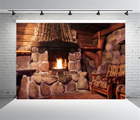 Amazon Beleco X Ft Fabric Rural House Fireplace Backdrop Burning