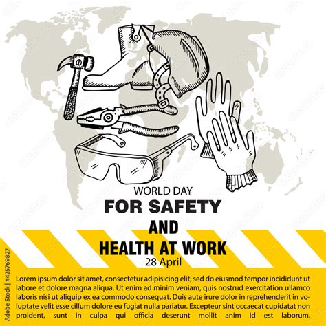 World Day For Safety And Health At Work Poster Stock Vector Adobe Stock