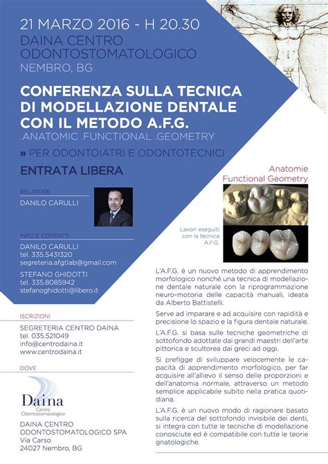 Conferenza Sulla Tecnica Di Modellazione Dentale Con Il Metodo Afg