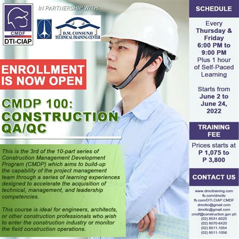 Cmdp 100 Construction Qaqc Construction Industry Authority Of The