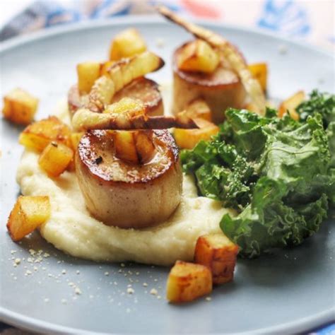 Vegan King Oyster Mushroom Scallops With Parsnips Three Ways Supper In The Suburbs