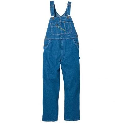 Key High Back Bib Overall Zip Fly Stonewashed