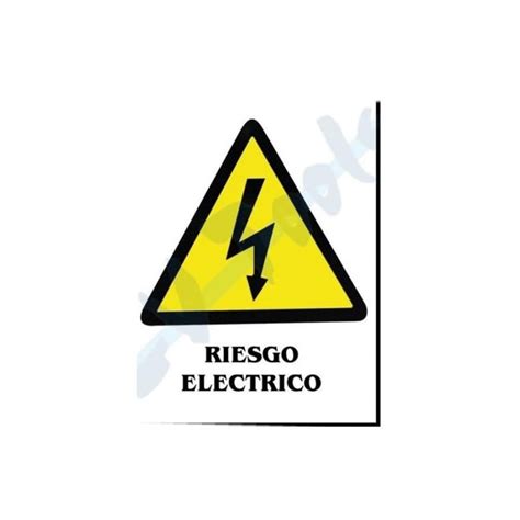 Cartel Adhesivo Riesgo El Ctrico X