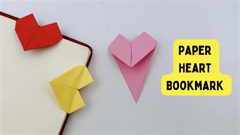 Diy Paper Heart Bookmark Paper Crafts For School Origami Bookmark