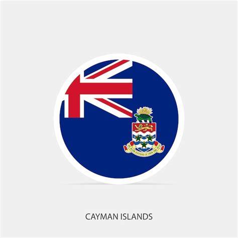 Premium Vector Cayman Islands Round Flag Icon With Shadow