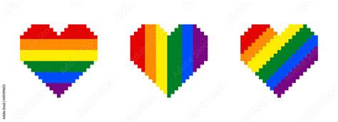 Pride Heart Pixel Art Lgbt 8 Bit Pride Heart Pixel Rainbow Heart Icon Stock Vector Adobe Stock