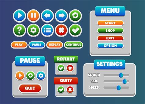 Full Vector Game Ui Package With Button Menu Board And More